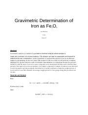 estimation of iron by gravimetric method|Gravimetric Analysis (Heiss) .